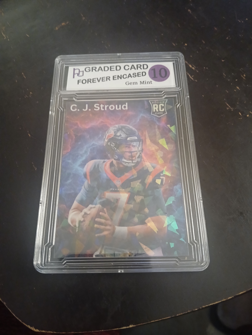 C.J. Stroud Rookie Cracked Ice-Clear Protective Encased Holder Custom